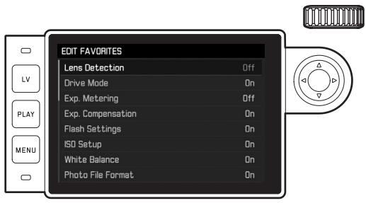 LEICA M MONOCHROM TYP 246 - Het menu FAVORITES beheren - 1