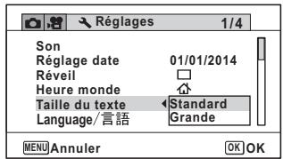 RICOH G900 - Réglage de la taille du texte dans le menu - 1