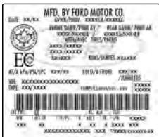 FORD EVEREST - Exemple d'étiquette d'homologation de sécurité : - 2