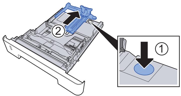 KYOCERA ECOSYS M2540 - Régler le guide de la longueur du papier jusqu'au format de papier désiré. - 2