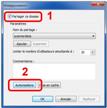 KYOCERA ECOSYS M5521CDN  -  ECOSYS M5521CDW -  ECOSYS M5526CD - Configurer les paramètres d'autorisation. - 2