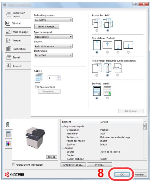 KYOCERA ECOSYS M5521CDN  -  ECOSYS M5521CDW -  ECOSYS M5526CD - Enregistrer le format de papier. - 3