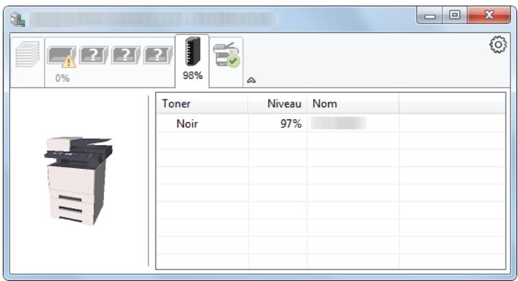 KYOCERA ECOSYS M5521CDN  -  ECOSYS M5521CDW -  ECOSYS M5526CD - Onglet état cartouche - 1