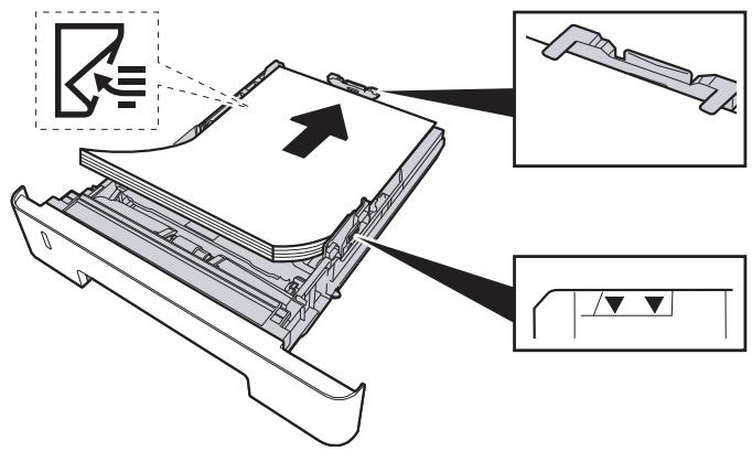 KYOCERA ECOSYS M5521CDN  -  ECOSYS M5521CDW -  ECOSYS M5526CD - Régler le guide de la longueur du papier jusqu'au format de papier désiré. - 4