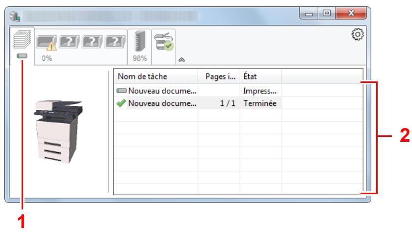 KYOCERA ECOSYS M5521CDN  -  ECOSYS M5521CDW -  ECOSYS M5526CD - Onglet progression impression - 1