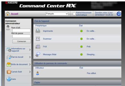 KYOCERA ECOSYS M2135DN - Effectuer des opérations à distance (command center RX) - 1