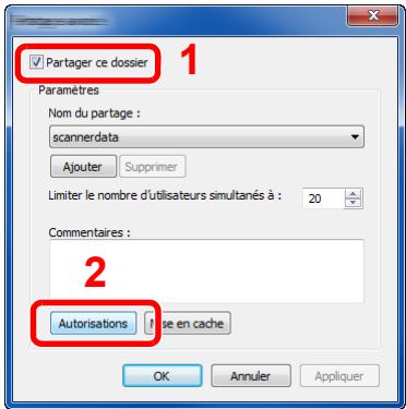 KYOCERA ECOSYS M2135DN - Configurer les paramètres d'autorisation. - 2