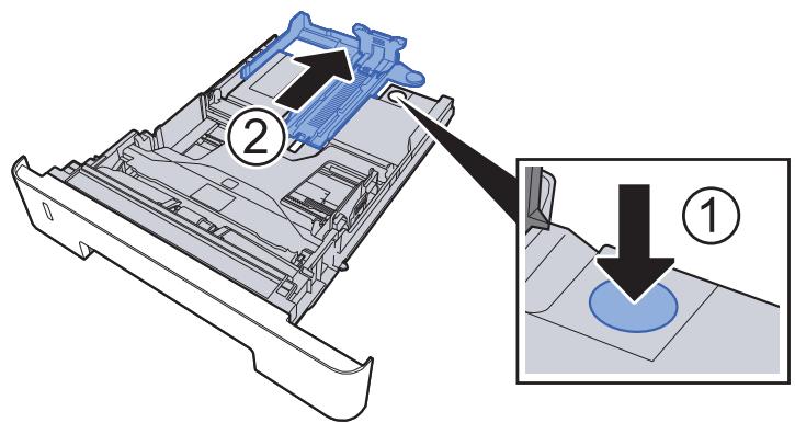 KYOCERA ECOSYS M2135DN - Régler le guide de la longueur du papier jusqu'au format de papier désiré. - 2