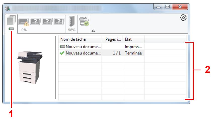 KYOCERA ECOSYS M2135DN - Onglet progression impression - 1