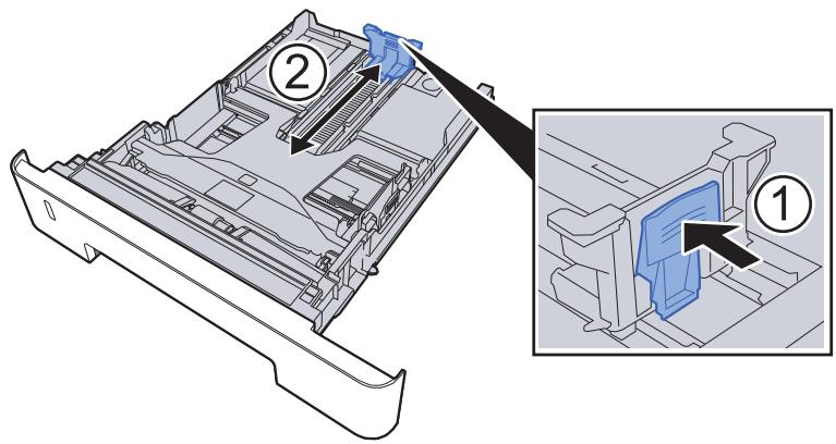 KYOCERA ECOSYS M2135DN - Régler le guide de la longueur du papier jusqu'au format de papier désiré. - 1