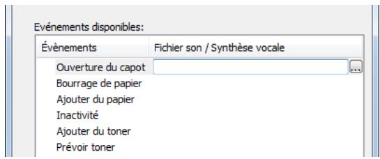 KYOCERA ECOSYS M2135DN - Cliquer sur la colonne fichier son / synthèse vocale. - 1
