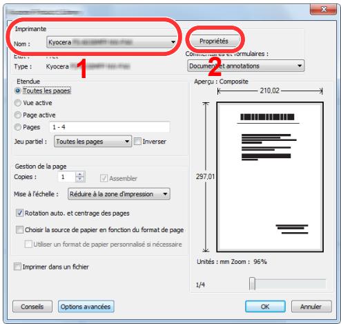 KYOCERA ECOSYS M2135DN - Configurer les paramètres - 1