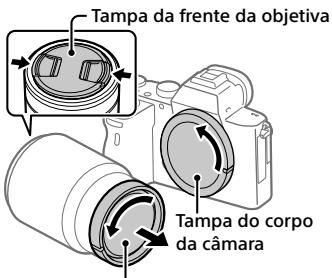 SONY ALPHA A7 III - Retire a tampa do corpo da câmara e a tampa de trás da objetiva da traseira da objetiva. - 1