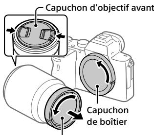 SONY ALPHA A7 III - Retirez le capuchon de boîtier de l'appareil et le capuchon d'objectif arrière de l'arrière de l'objectif. - 1