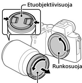 SONY ALPHA A7 III - Irrota runkosuoja kamerasta ja takaobjektiivisuoja objektiivin takaa. - 1