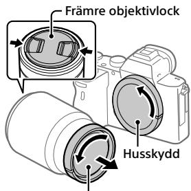 SONY ALPHA A7 III - Ta av husskyddet från kameran och det bakre objektivlocket från baksidan på objektivet. - 1