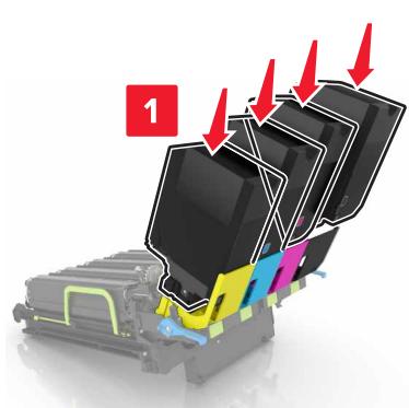 LEXMARK CS410 - CS417DN - Insérez la bouteille de récupération de toner. - 6