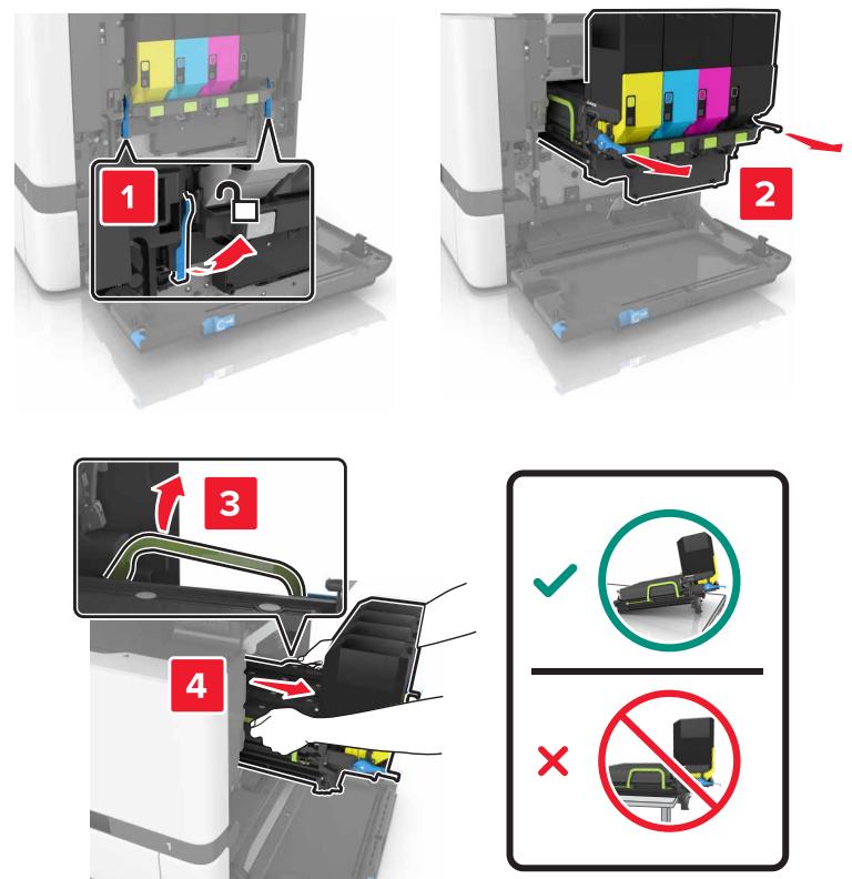 LEXMARK CS410 - CS417DN - Insérez la bouteille de récupération de toner. - 2