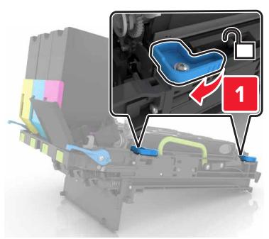 LEXMARK CS410 - CS417DN - Insérez la bouteille de récupération de toner. - 4