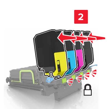 LEXMARK MS810 - MS811 - MS812D - MS817DN - MS818DN - Insérez la bouteille de réception de toner. - 12