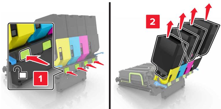 LEXMARK MS810 - MS811 - MS812D - MS817DN - MS818DN - Insérez la bouteille de réception de toner. - 6