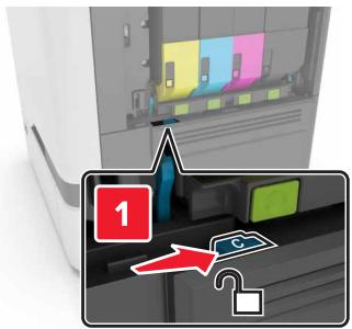 LEXMARK CS720DE - CS725 - CS727DE - CS728DE - Insérez la bouteille de récupération de toner. - 1