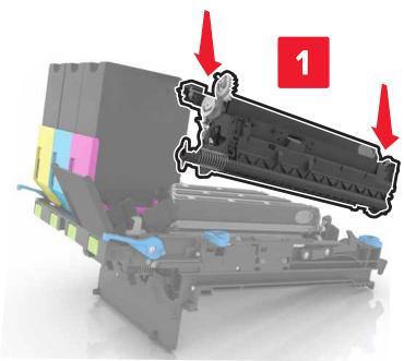 LEXMARK CS720DE - CS725 - CS727DE - CS728DE - Insérez la bouteille de récupération de toner. - 5