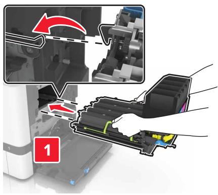 LEXMARK CS720DE - CS725 - CS727DE - CS728DE - Insérez la bouteille de récupération de toner. - 7