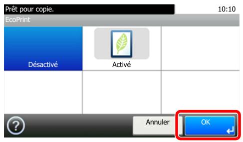 KYOCERA ECOSYS M2635DN  -  ECOSYS M2640IDW - Utilisation de la touche [entrée] - 1