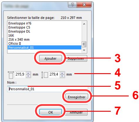 KYOCERA ECOSYS M2635DN  -  ECOSYS M2640IDW - Enregistrer le format de papier. - 2