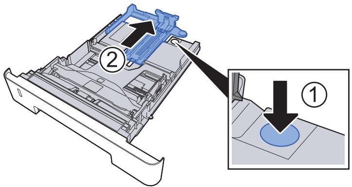 KYOCERA ECOSYS M2040DN - Régler le guide de la longueur du papier jusqu'au format de papier désiré. - 2