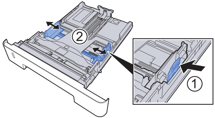 KYOCERA ECOSYS M2040DN - Régler le guide de la longueur du papier jusqu'au format de papier désiré. - 3