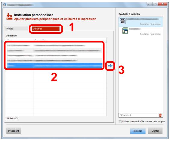 KYOCERA ECOSYS M2040DN - Cliquer sur l'onglet [Utilitaires] et sélectionner l'utilitaire à installer. - 1