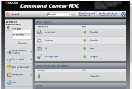 KYOCERA ECOSYS M2040DN - Effectuer des opérations à distance (Command Center RX) - 1