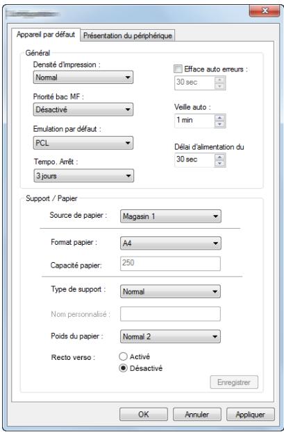 KYOCERA ECOSYS M3040DN - ECOSYS M3040IDN - Paramètres par défaut de la machine - 1