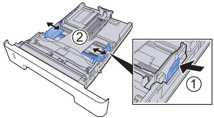 KYOCERA ECOSYS M2735DW - Régler le guide de la longueur du papier jusqu'au format de papier désiré. - 3
