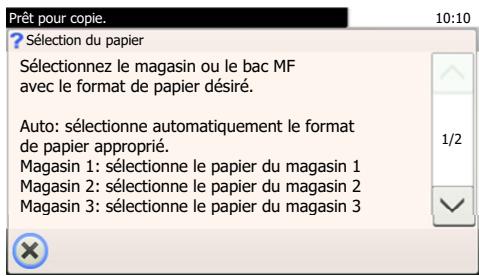 KYOCERA ECOSYS M2735DW - Afficher l'écran de sélection du papier. - 2