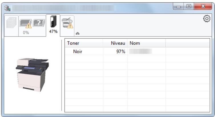KYOCERA ECOSYS M2735DW - Onglet état cartouche - 1