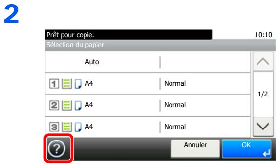 KYOCERA ECOSYS M2735DW - Afficher l'écran de sélection du papier. - 1