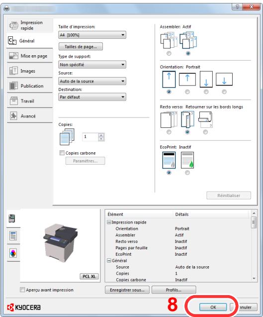 KYOCERA ECOSYS M2735DW - Enregistrer le format de papier. - 3