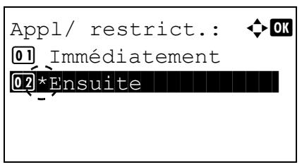 KYOCERA ECOSYS M4125IDN - Application des restrictions (paramètres de fonctionnement lorsque les limites sont dépassées) - 1