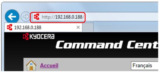 http://192.168.0.188 192.168.0.188 KYOCERA Command Cent Accueil Français