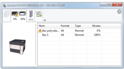 KYOCERA ECOSYS M6530CDN - ECOSYS M6630CIDN - Onglet État bac à papier - 1