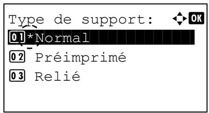 KYOCERA ECOSYS M6530CDN - ECOSYS M6630CIDN - Type de support (définition du type de papier du bac) - 2