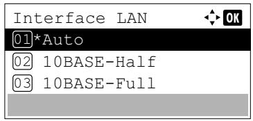 KYOCERA ECOSYS M6530CDN - ECOSYS M6630CIDN - Interface LAN (Paramètre d'interface réseau local) - 1