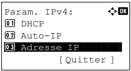 KYOCERA ECOSYS M6530CDN - ECOSYS M6630CIDN - Saisie d'une adresse IP - 2