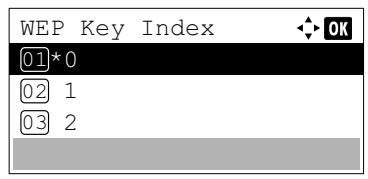 KYOCERA ECOSYS M6530CDN - ECOSYS M6630CIDN - Wep Key Index (Paramètres de l'index de clé WEP) - 1