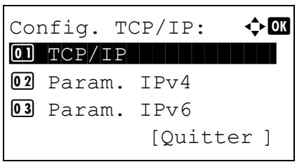 KYOCERA ECOSYS M6530CDN - ECOSYS M6630CIDN - Config. TCP/IP (paramètres TCP/IP pour la kit d'interface réseau en option) - 1