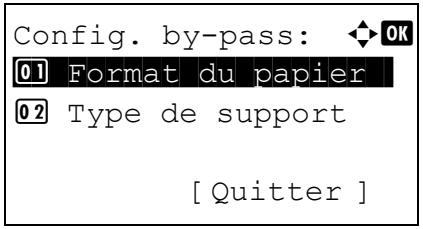 KYOCERA ECOSYS M6530CDN - ECOSYS M6630CIDN - Type de support (Réglage du type de papier pour le bac MF) - 1