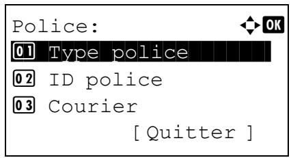 KYOCERA ECOSYS M6530CDN - ECOSYS M6630CIDN - Sélection de la police Courier/Letter Gothic Normal ou Foncé - 1